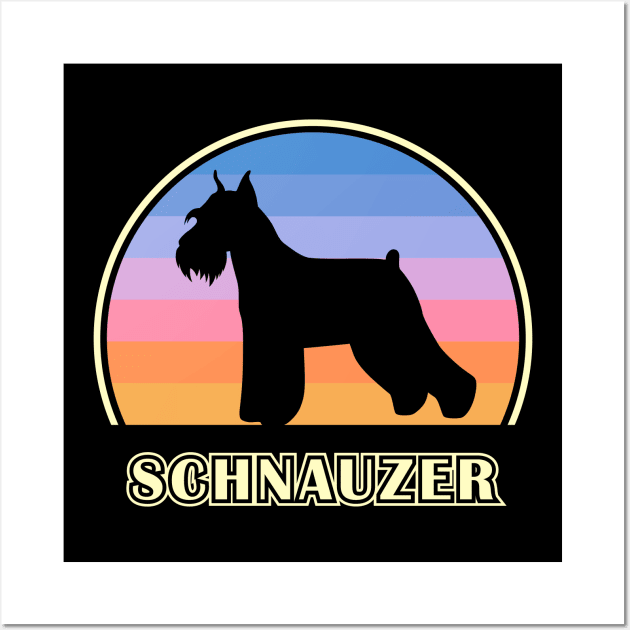 Schnauzer Vintage Sunset Dog Wall Art by millersye